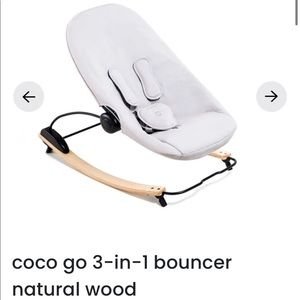 Bloom Coco Go 3-in-1 Bouncer - Gray and Natural Wood